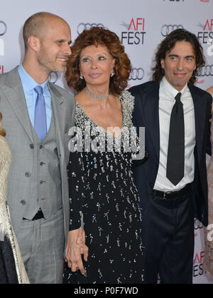 a   Sophia Loren, Son Carlo Ponti Jr., Son Edoardo Ponti  at the   Tribute to Sofia Loren, Still Alice, Mommy Premiere at the Dolby Theatre, Nov. 12, 2014, in Los Angeles, a   Sophia Loren, Son Carlo Ponti Jr., Son Edoardo Ponti  ------------- Red Carpet Event, Vertical, USA, Film Industry, Celebrities,  Photography, Bestof, Arts Culture and Entertainment, Topix Celebrities fashion /  Vertical, Best of, Event in Hollywood Life - California,  Red Carpet and backstage, USA, Film Industry, Celebrities,  movie celebrities, TV celebrities, Music celebrities, Photography, Bestof, Arts Culture and En Stock Photo