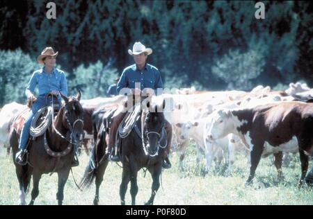 Original Film Title: THE HORSE WHISPERER.  English Title: THE HORSE WHISPERER.  Film Director: ROBERT REDFORD.  Year: 1998.  Stars: ROBERT REDFORD; KRISTIN SCOTT THOMAS. Credit: TOUCHSTONE PICTURES / Album Stock Photo