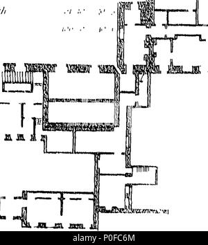 . English: Fleuron from book: Account of Hampton Court Palace. (From Lyson's Middlesex parishes.) 258 Account of Hampton Court Palace. (From Lyson's Middlesex parishes.) Fleuron T106164-3 Stock Photo