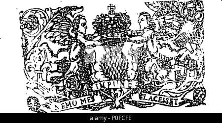 . English: Fleuron from book: Act and ordinance of Privy Council anent English exchequer bills. Edinburgh 21 August. 1707. 258 Act and ordinance of Privy Council anent English exchequer bills. Edinburgh 21 August. 1707. Fleuron T084535-2 Stock Photo