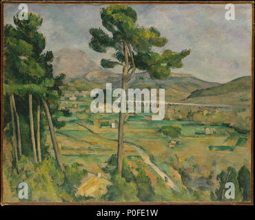 17 Paul Cézanne - Mont Sainte-Victoire and the Viaduct of the Arc River Valley (Metropolitan Museum of Art) Stock Photo