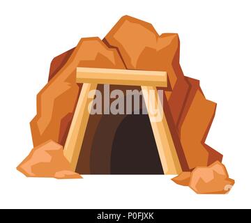 Background Scene With Cave In Forest Stock Vector Image & Art - Alamy