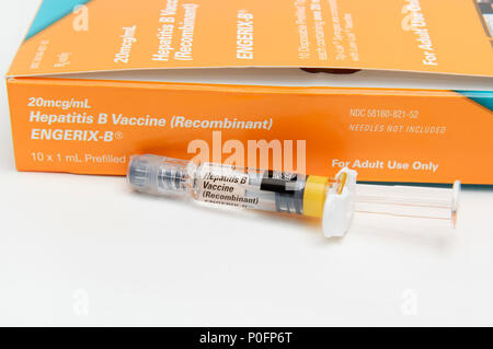Hepatitis B vaccine recombinant Stock Photo