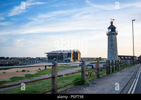 Street view of Shoreham light house in West Sussex, England Stock Photo