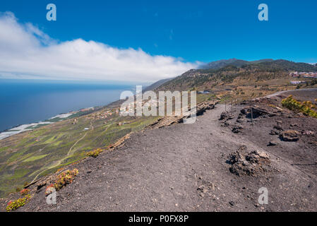 Landscape of La Palma island from the top of San Antonio volcano, Canary islands, Spain. Stock Photo