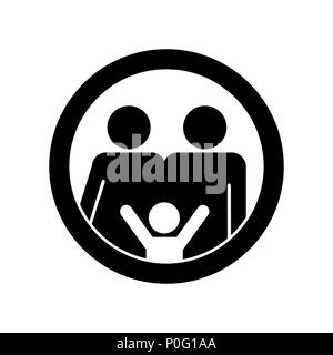 Family Icon in flat style Parents symbol on white Stock Vector