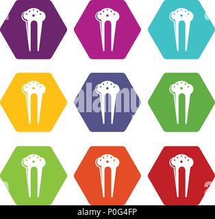 Hair fix clip icons set 9 vector Stock Vector