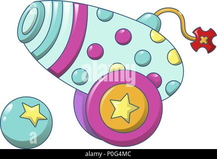 Circus gun icon, cartoon style Stock Vector