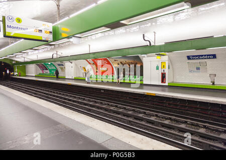 Trocadero metro subway station near the Eiffel Tower, Paris, France, Europe. Stock Photo