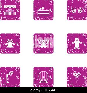 Rite icons set, grunge style Stock Vector