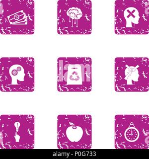 Inspiration icons set, grunge style Stock Vector