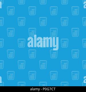 Calculator pattern vector seamless blue Stock Vector