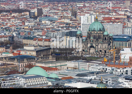 View over Berlin-Mitte, Berliner Dom, old museum, Germany, Stock Photo