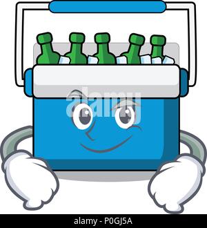 Smirking freezer bag character cartoon Stock Vector