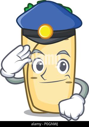 Police burrito character cartoon style Stock Vector