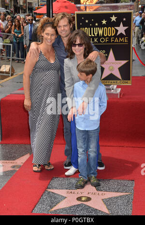 Sally Fields with her family Honored with a star on  the Hollywood Walk Of Fame in Los Angeles.a Sally Fields - star 007 and family  ------------- Red Carpet Event, Vertical, USA, Film Industry, Celebrities,  Photography, Bestof, Arts Culture and Entertainment, Topix Celebrities fashion /  Vertical, Best of, Event in Hollywood Life - California,  Red Carpet and backstage, USA, Film Industry, Celebrities,  movie celebrities, TV celebrities, Music celebrities, Photography, Bestof, Arts Culture and Entertainment,  Topix, vertical,  family from from the year , 2014, inquiry tsuni@Gamma-USA.com Hus Stock Photo