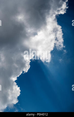 Sunbeams and unusual cloud formation in south central Florida, USA Stock Photo