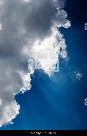 Sunbeams and unusual cloud formation in south central Florida, USA Stock Photo