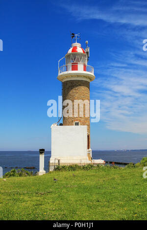 Punta Brava lighthouse in Punta Carretas, Montevideo, Uruguay. It was erected in 1876. Stock Photo