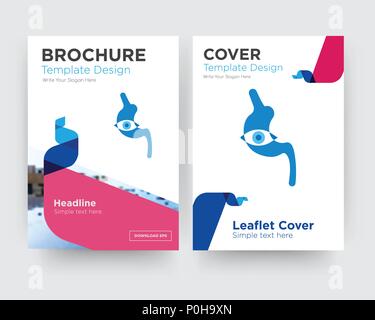 endoscope brochure flyer design template with abstract photo background, minimalist trend business corporate roll up or annual report Stock Vector