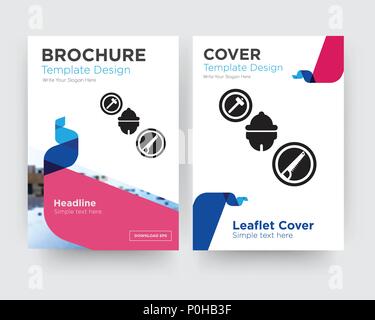 Carpenter brochure flyer design template with abstract photo background, minimalist trend business corporate roll up or annual report Stock Vector