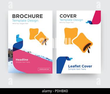 krave brochure flyer design template with abstract photo background, minimalist trend business corporate roll up or annual report Stock Vector
