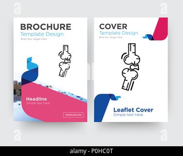 Bones Joint brochure flyer design template with abstract photo background, minimalist trend business corporate roll up or annual report Stock Vector