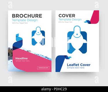 fishing store brochure flyer design template with abstract photo background, minimalist trend business corporate roll up or annual report Stock Vector