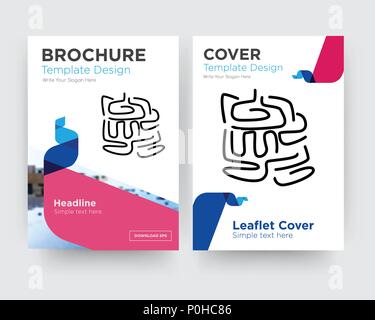 Small Intestine brochure flyer design template with abstract photo background, minimalist trend business corporate roll up or annual report Stock Vector