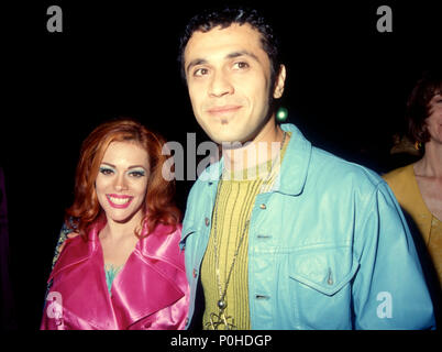 UNIVERSAL CITY, CA - SEPTEMBER 05: (L-R) Singers/musicians Lady Miss Kier and Dmitry Brill of Deee-Lite attend the Eighth Annual MTV Video Music Awards on September 5, 1991 at Universal Amphitheatre in Universal City, California. Photo by Barry King/Alamy Stock Photo Stock Photo