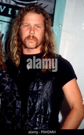 UNIVERSAL CITY, CA - SEPTEMBER 05: Singer James Hetfield of Metallica attends the Eighth Annual MTV Video Music Awards on September 5, 1991 at Universal Amphitheatre in Universal City, California. Photo by Barry King/Alamy Stock Photo Stock Photo