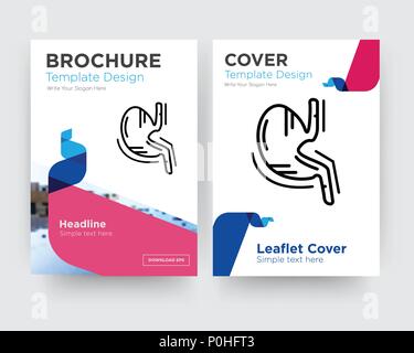 Stomach with Liquids brochure flyer design template with abstract photo background, minimalist trend business corporate roll up or annual report Stock Vector