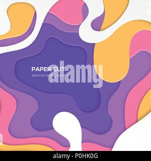 Multicolored abstract layout - vector paper cut illustration Stock Vector