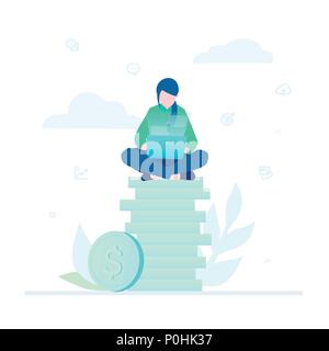 Making money - flat design style colorful illustration Stock Vector