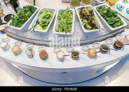 Salad bar station in buffet line Stock Photo