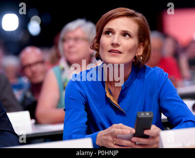 09 June 2018, Germany, Leipzig: Katja Kipping, chairwoman of The Left party, attends the national party conference of The Left party. Photo: Britta Pedersen/dpa Stock Photo