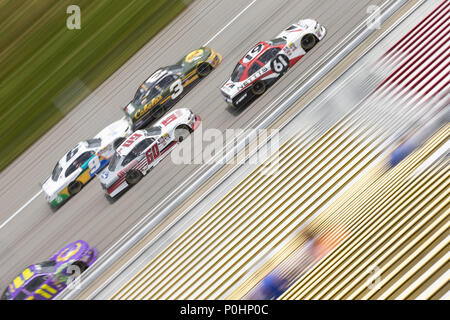 Brooklyn, Michigan, USA. 8th June, 2018. Austin Cindric (60) gets ready to practice for the LTi Printing 250 at Michigan International Speedway in Brooklyn, Michigan. Credit: Stephen A. Arce/ASP/ZUMA Wire/Alamy Live News Stock Photo