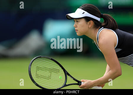 Nottingham Tennis Centre, Nottingham, UK. 9th June, 2018. Miharu Imanishi of Japan awaits service Credit: Action Plus Sports/Alamy Live News Stock Photo