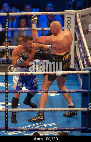 Manchester Arena, Manchester, UK. 9th June, 2018. Frank Warren Boxing Promotions, Tyson Fury versus Sefer Seferi; Sefer Seferi in an International Heavyweight Contest fight against Tyson Fury Credit: Action Plus Sports/Alamy Live News Stock Photo