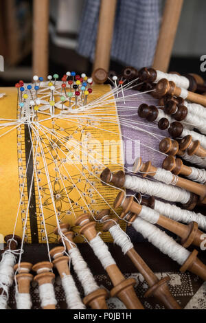 Lace making bobbins Le Puy en Velay Haute-Loire Auvergne-Rhône-Alpes France Stock Photo