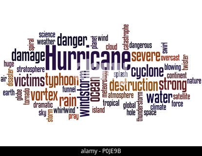 Hurricane, word cloud concept on white background. Stock Photo