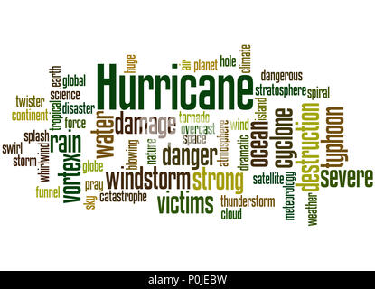 Hurricane, word cloud concept on white background Stock Photo