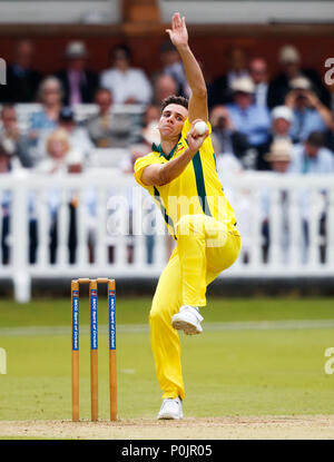 Australia's Jhye Richardson during the international friendly match at Lord's, London. Stock Photo