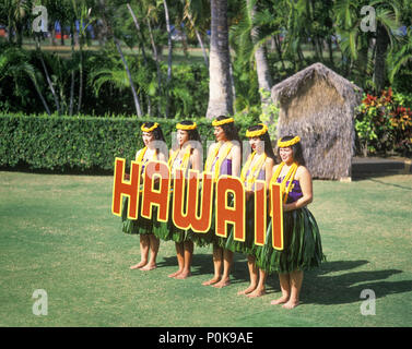 1993 HISTORICAL HAWAII SIGN KODAK HULA DANCE SHOW WAIKIKI HONOLULU OAHU HAWAII USA Stock Photo