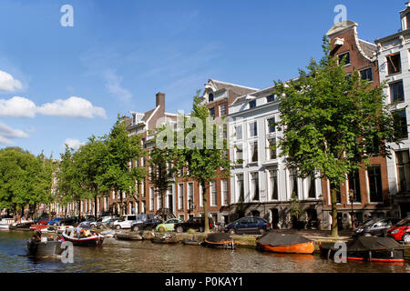 Amsterdam, capital of the Netherlands, has more than one hundred kilometres of canals, about 90 islands and 1,500 bridges. (2012) Stock Photo