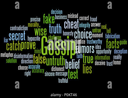 Gossip, word cloud concept on black background. Stock Photo