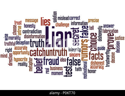 Liar, word cloud concept on white background. Stock Photo