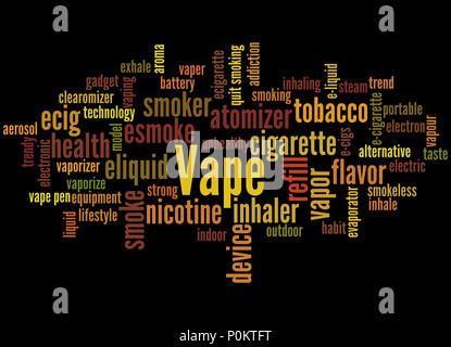Vape, word cloud concept on white background Stock Photo - Alamy