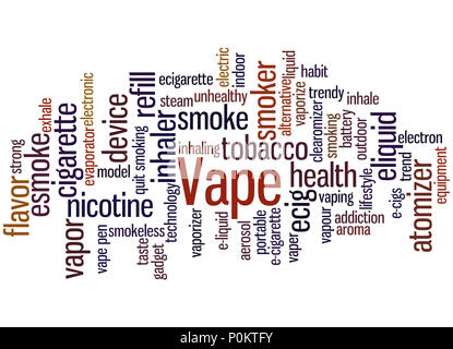 Vape, word cloud concept on white background Stock Photo - Alamy