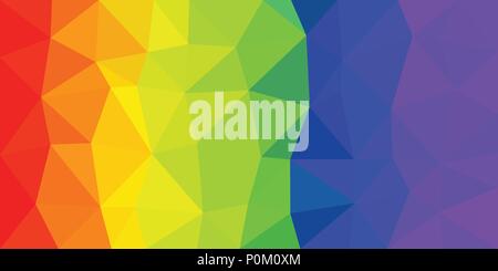 Rainbow Flag, low poly vector gradient texture. Colorful polygonal illustration, good as a cell phone, marketing material, or website background. All  Stock Vector